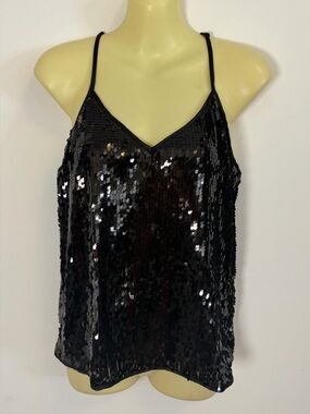 Lavender Brown Black Sequin Cami Tank Top
